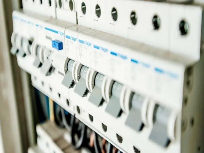 Groepenkast met automaten, close-up